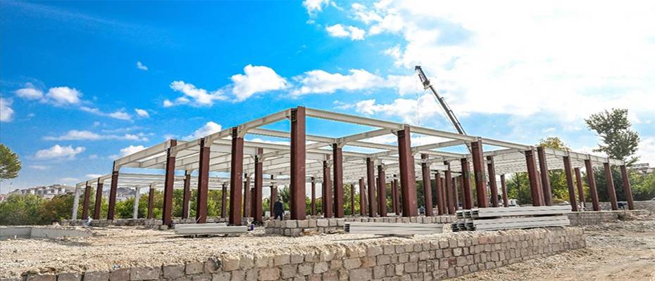 Malatya'da, Arslantepe Höyüğü Karşılama Merkezi inşası sürüyor