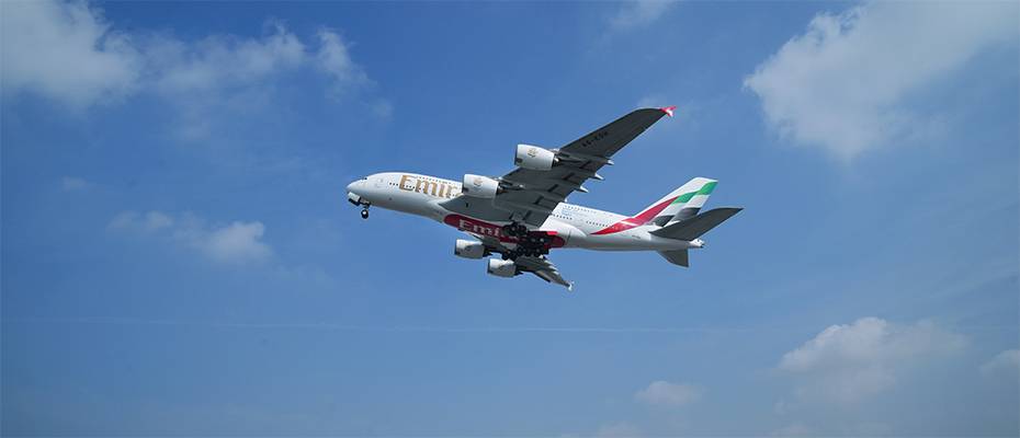 Emirates führt A380 Demonstrationsflug mit 100 Prozent nachhaltigem Treibstoff durch