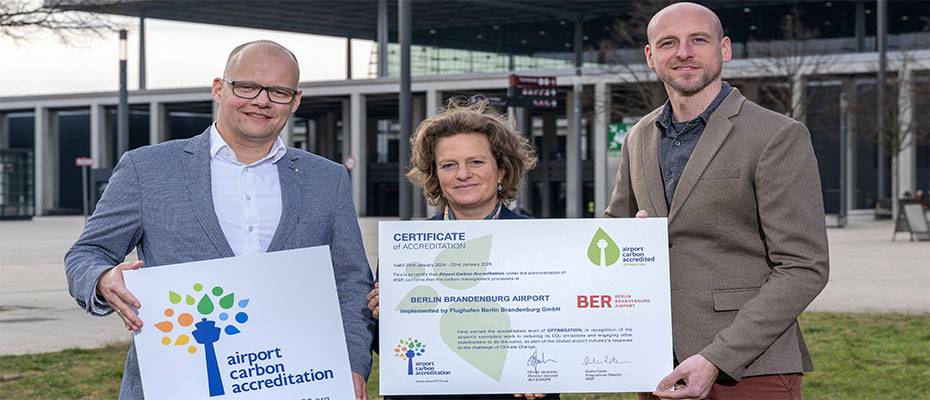 Flughafen Berlin Brandenburg erhält Zertifikat für CO2-Management