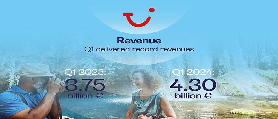 TUI Group: Group revenue up 15 per cent to 4.3 billion euros in Q1 2024