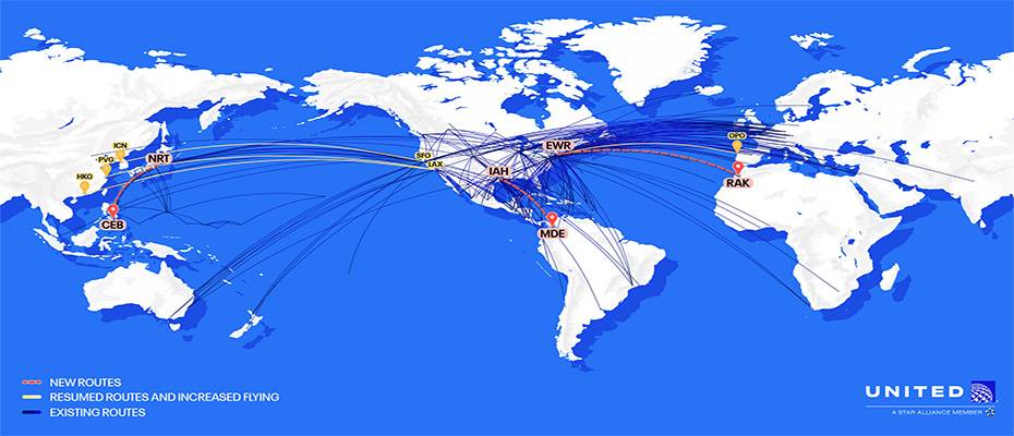 Neu nach Marrakesch, Medellín und Cebu: United Airlines baut Streckennetz weiter aus