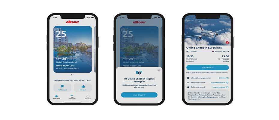 Mit der alltours App bequem direkt zum Online-Check-in