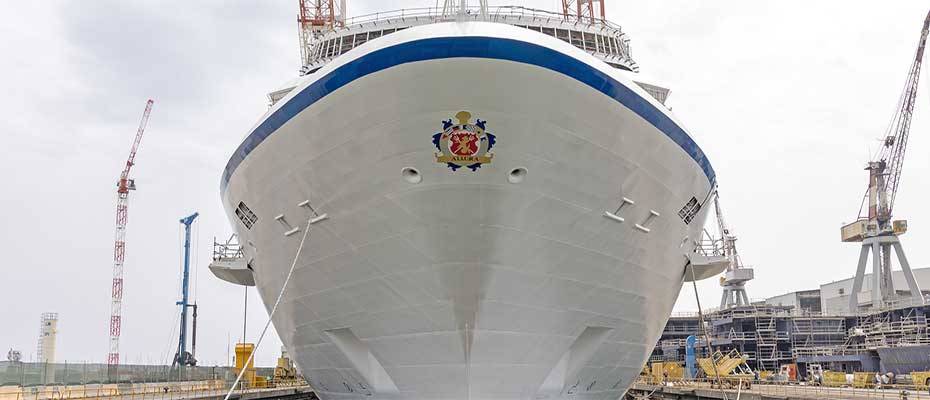 Oceania Cruises Floats Out New Ship Allura at Fincantieri Shipyard In Genoa, Italy