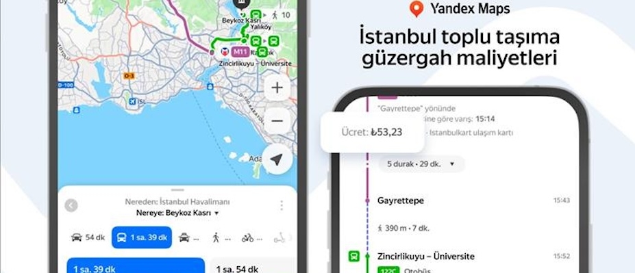 Yandex Maps ve Navigasyon'a yeni özellikler eklendi