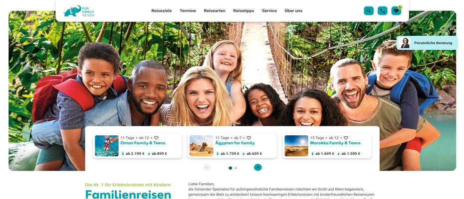 For Family Reisen startet mit neu gestalteter Website in die nächste digitale Phase - Lesen Sie die Nachrichten