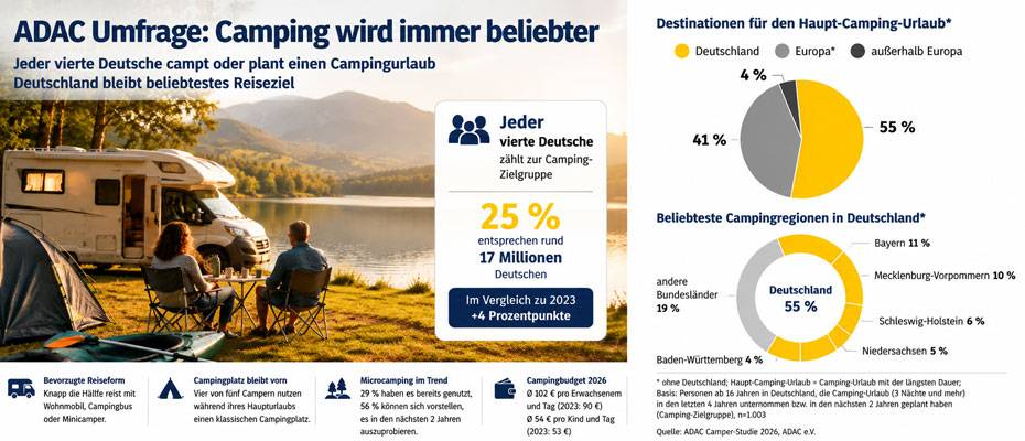 Camping gewinnt vor allem bei Jüngeren an Beliebtheit - Lesen Sie die Nachrichten